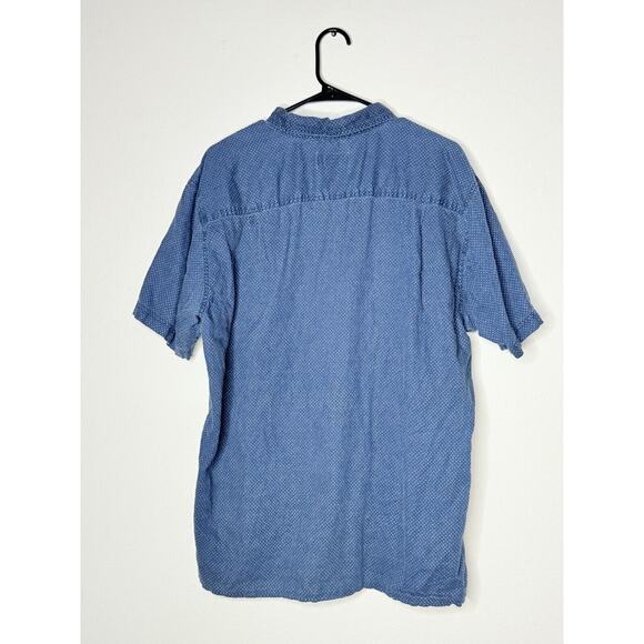 Patagonia Shirt Mens XL Blue Button Up Back Step Hemp Organic Cotton Pocket - Picture 4 of 7